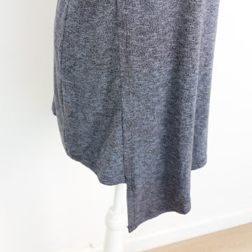 Milady's Grey Marl Cowl Collar Short Sleeve Knit Dress with Asymmetric Hem – Size 10 - 0