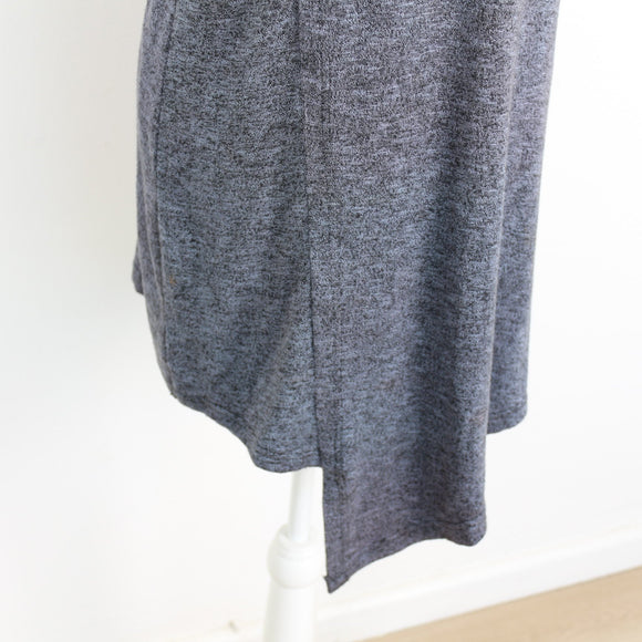 Milady's Grey Marl Cowl Collar Short Sleeve Knit Dress with Asymmetric Hem – Size 10