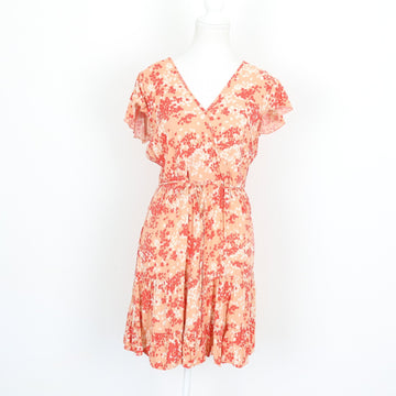 Pink Floral Wrap Dress – Size M