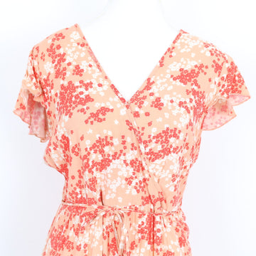 Pink Floral Wrap Dress – Size M - 0