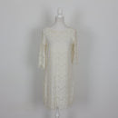 Woolworths Ivory Lace Off-Shoulder Scallop Neckline Bell Sleeve Shift Midi Dress – Size 10-1