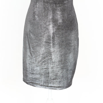 Black & Silver Velvet Mini Bodycon Dress | Thrift Find – Size XS - 0