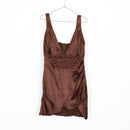 Brown Satin Corset Dress | Thrift Find – Size S-1