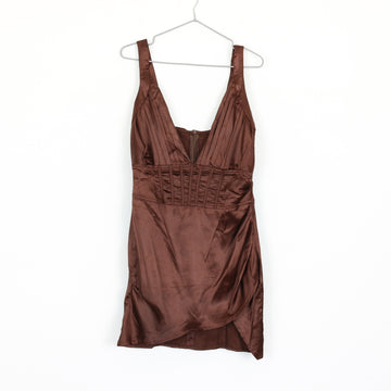 Brown Satin Corset Dress | Thrift Find – Size S