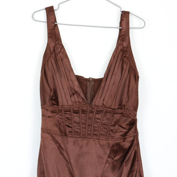 Brown Satin Corset Dress | Thrift Find – Size S
