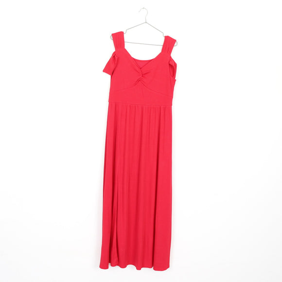 Red Ribbed Maxi Dress | Thrift Find – Size XL