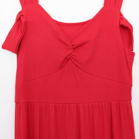 Red Ribbed Maxi Dress | Thrift Find – Size XL