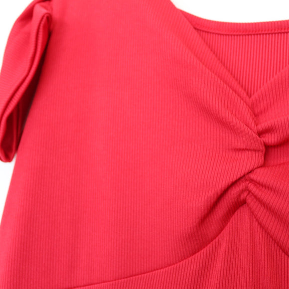 Red Ribbed Maxi Dress | Thrift Find – Size XL