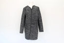 Black & White Faux Leather Trim Coat | Size 8 | Pre-Loved-1