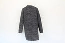 Black & White Faux Leather Trim Coat | Size 8 | Pre-Loved-3