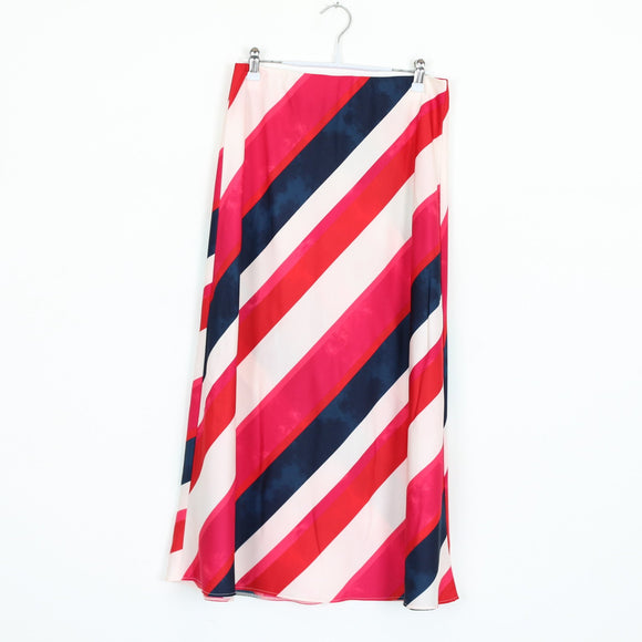 Striped Satin Midi Skirt | Thrift Find – Size M