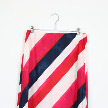 Striped Satin Midi Skirt | Thrift Find – Size M - 0