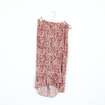 Red & Pink Paisley Wrap Skirt | Thrift Find – Size 32
