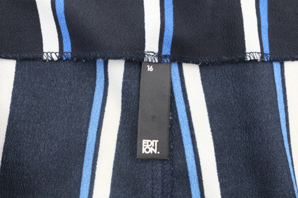 Woolworths Blue Striped Shorts | Size 16 | Pre-Loved