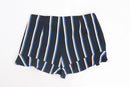 Woolworths Blue Striped Shorts | Size 16 | Pre-Loved-3