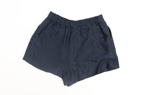Zara Blue & Black Satin Shorts | Size S | Pre-Loved
