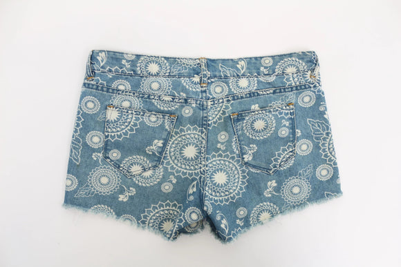 RE Denim Boho-Print Shorts | Size 34 | Pre-Loved