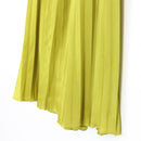 Lime Green Satin Pleated Midi Skirt | Thrift Find – Size 34-3
