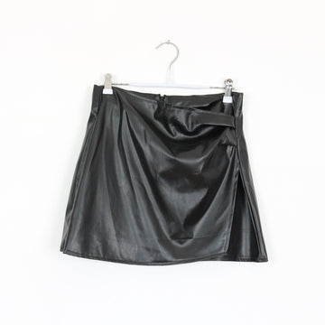 Black Pleather Mini Skirt | Thrift Find – Size S
