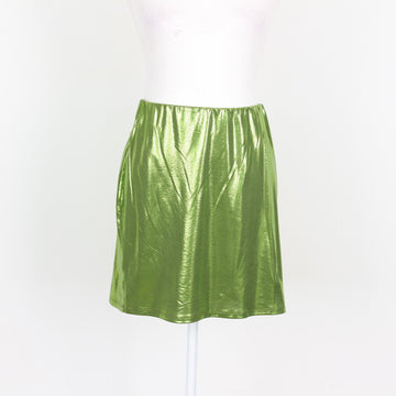 Bright Green Metallic Mini Skirt (L)