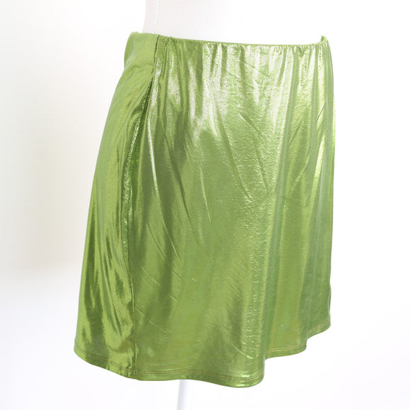 Bright Green Metallic Mini Skirt (L)