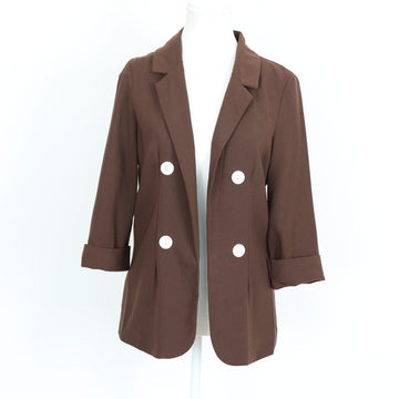 Brown White-Button Blazer (S)