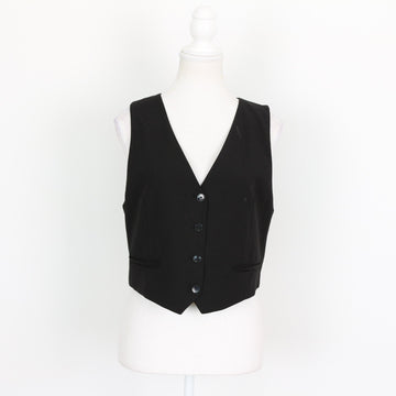 Zara Black Cropped Waistcoat (M)