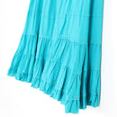 Turquoise Tiered Maxi Skirt with Embroidered Trim – Size S-2