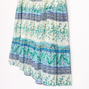 Teal & White Paisley Floral Boho Maxi Skirt – Size 32-3