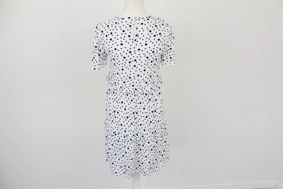 White & Black Polka Dot Summer Dress | Size S | Pre-Loved
