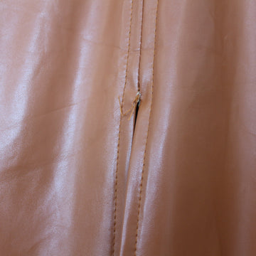 Camel Faux Leather Bodycon Midi Skirt – Size L - 0