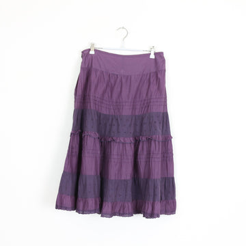 Woolworths Purple Broderie Anglaise Midi Skirt – Size 10