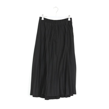 Black Flowy Pleated Midi Skirt with Elasticated Waist – Size S