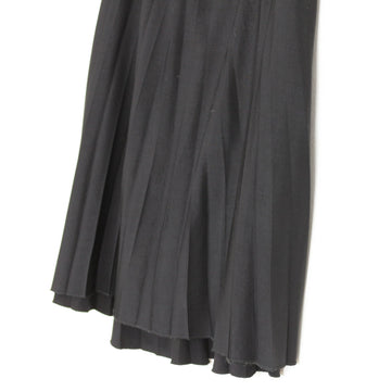 Black Flowy Pleated Midi Skirt with Elasticated Waist – Size S - 0
