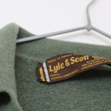 Lyle & Scott Sage Green 100% Super Lambswool Cardigan – Size XS - 0