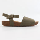 Hotter Khaki Suede Ankle Strap Flat Sandals – Size 6.5-1