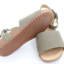 Hotter Khaki Suede Ankle Strap Flat Sandals – Size 6.5-3