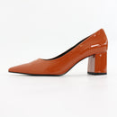 Zara Burnt Orange Patent Leather Pointed-Toe Stiletto Pumps – Size 39-1