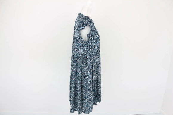 Blue Floral Tiered Midi Dress | Size M | Pre-Loved