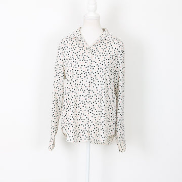 White Polka Dot Blouse, Size 10