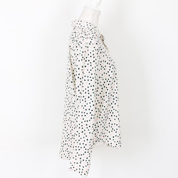 White Polka Dot Blouse, Size 10 - 0