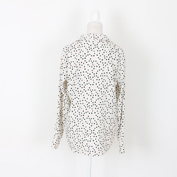 White Polka Dot Blouse, Size 10