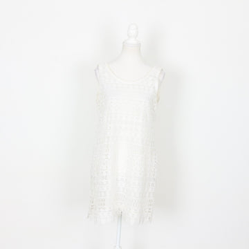 Cream Embroidered Bodycon Dress, Size 34
