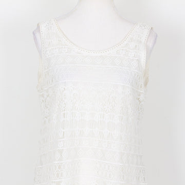 Cream Embroidered Bodycon Dress, Size 34 - 0