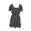 H&M Black and Floral Mini Dress, Size 10-1