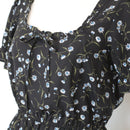 H&M Black and Floral Mini Dress, Size 10-2