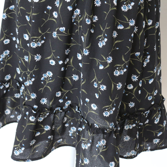H&M Black and Floral Mini Dress, Size 10