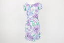 Purple & Green Floral Belted Summer Dress | Size S | Brand New-4