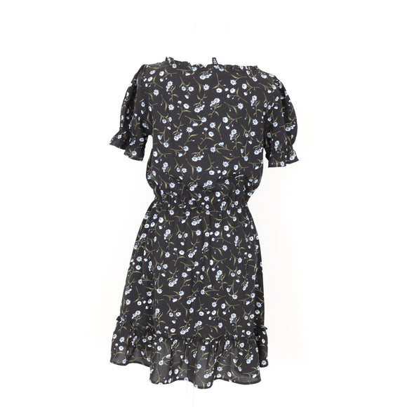 H&M Black and Floral Mini Dress, Size 10
