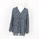 Trenery Navy Blue and Floral Blouse, Size M-1